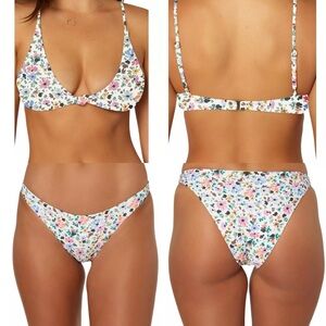 BMWT O’Neill | Maggie Ditsy Floral Bikini SET | size Large | Metallic Floral